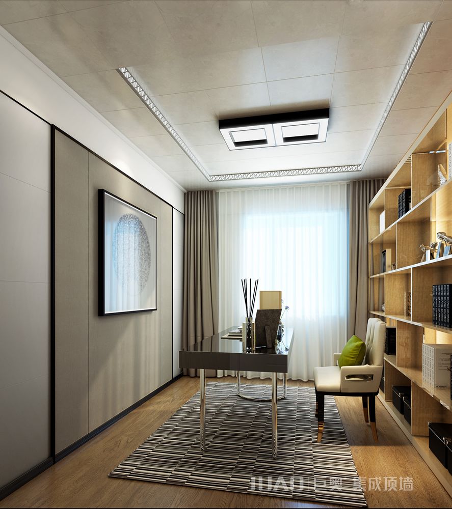 巨奧集成頂墻-高端定制整裝-現(xiàn)代輕奢書(shū)房