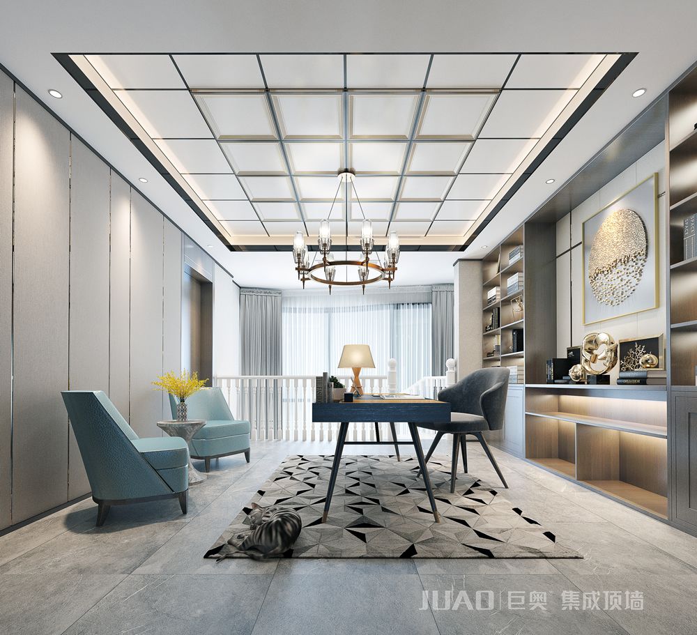 巨奧集成頂墻-高端定制整裝-現(xiàn)代書(shū)房